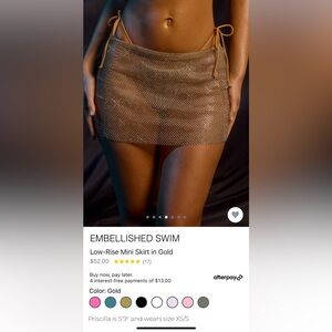 Oh Polly Embellished Swim Skirt